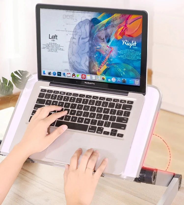 Adjustable Folding Laptop Desk Portable for Bed Table Notebook Cooler Fan Stand Multifunctional Computer Table Lap Office Desk
