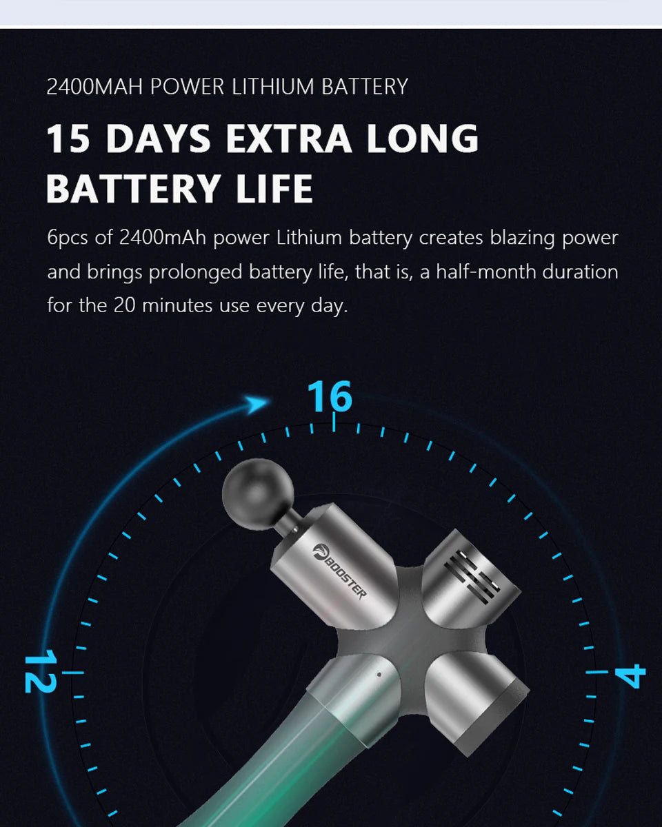 BOOSTER Pro 3 Deep Tissue Massage Gun Muscle Stimulator Body Massager Fascial Gun Relax Low Noise for Fintness Shaping