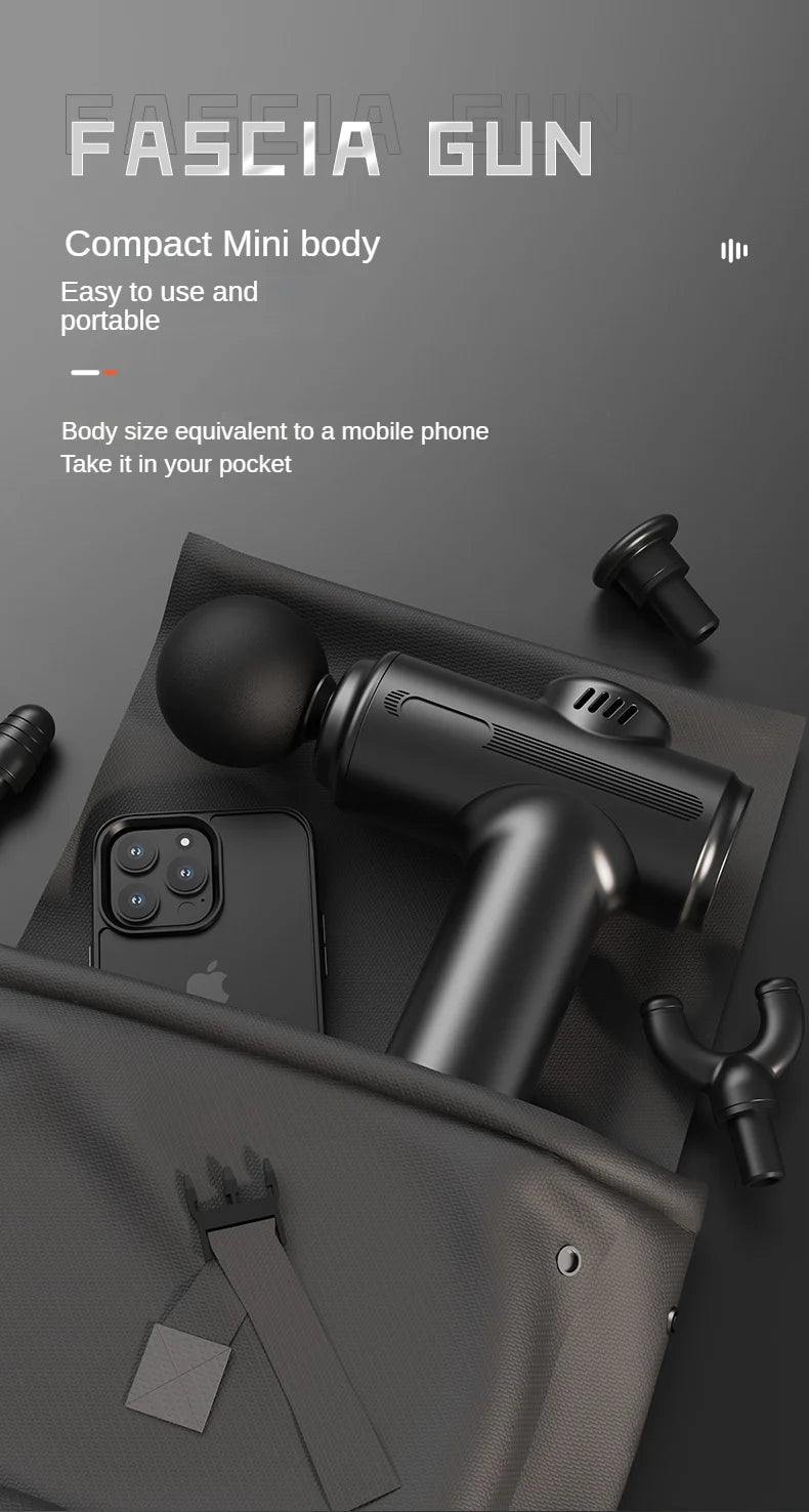 Mini  USB Electric Massage Gun Deep Tissue Facial Massgaer 8 Heads Arms Back Leg Muscle Relaxing For Body Back Arm Sport Fitness