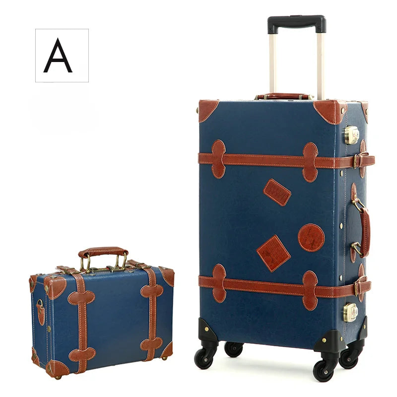 20/22/24''26 inch Luggage set woman Travel Suitcase Set Universal Retro password rolling luggage case middle size luggage