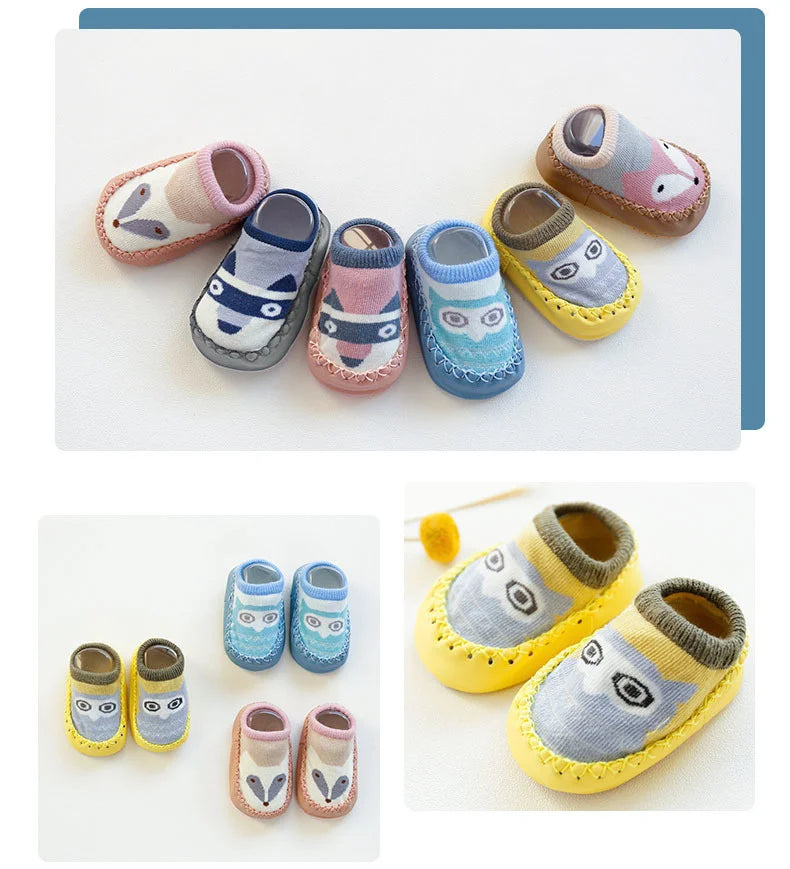 Baby Socks Slippers With Rubber Soles Girl Boy Infant Newborn Children Floor Socks Shoes Anti Slip Soft Sole Toddlers Indoor