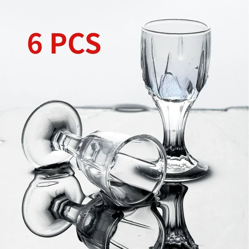 6pcs Shot Glass 10ml Small Capacity Glass Spirits Cup Goblet Spirits Cup Wine Dispenser Wholesale Drinkware Transparent Cups