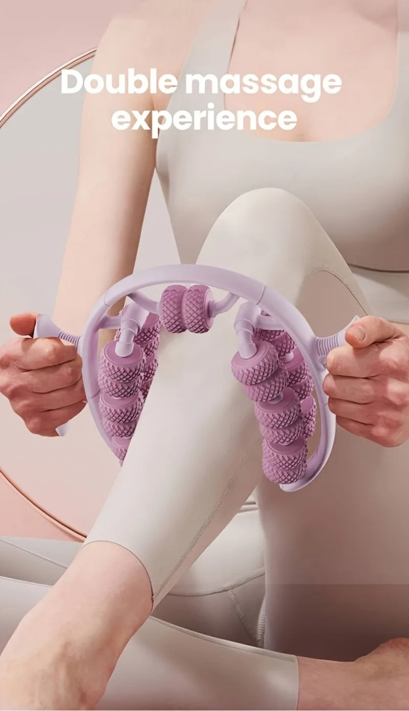360° Massage Roller Dual Row Leg Slimming Clamp Hand Massager Simulator for Waist Leg Arm Buttocks Muscle Relaxation Health Care