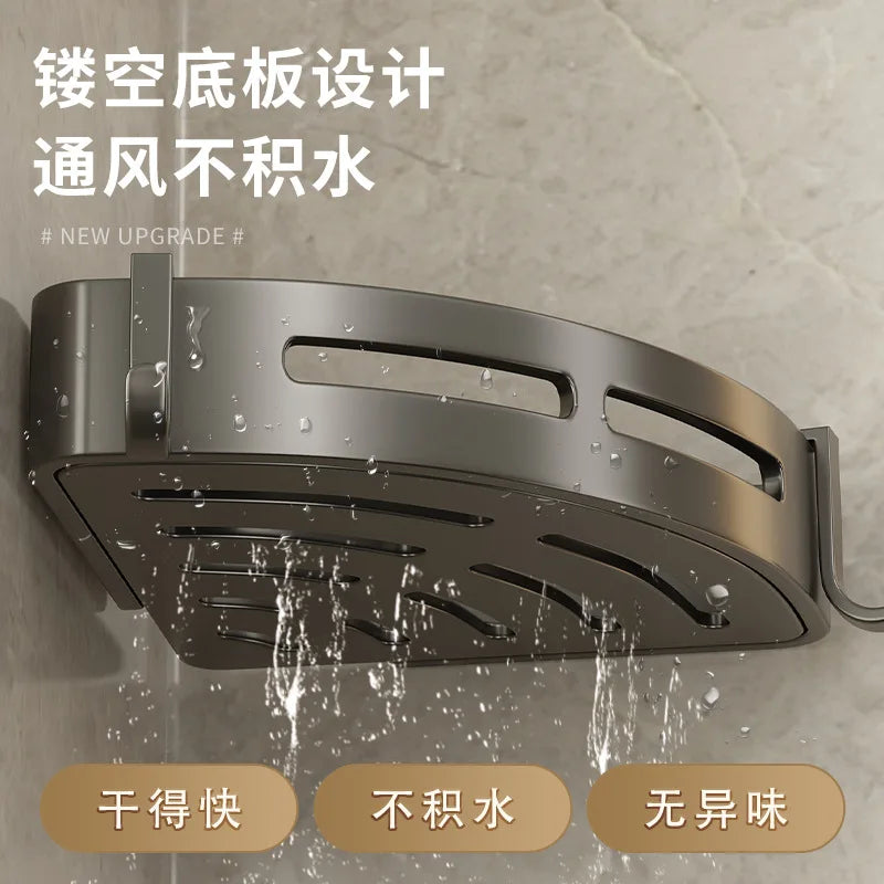 Triangular Wall-Mounted Shelf for Bathroom Or Toilet Area Rectangle Additional Balcony Storage Space for Small Bathrooms