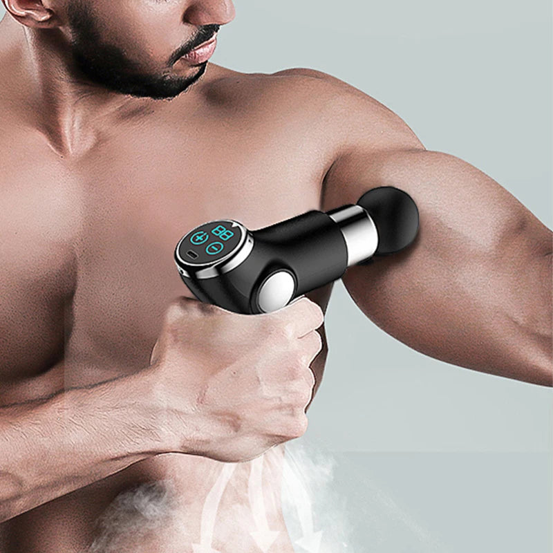 32 Speed LCD Body Massge Gun Vibration Neck Massager Portable Fitness Device For Body Neck Arm