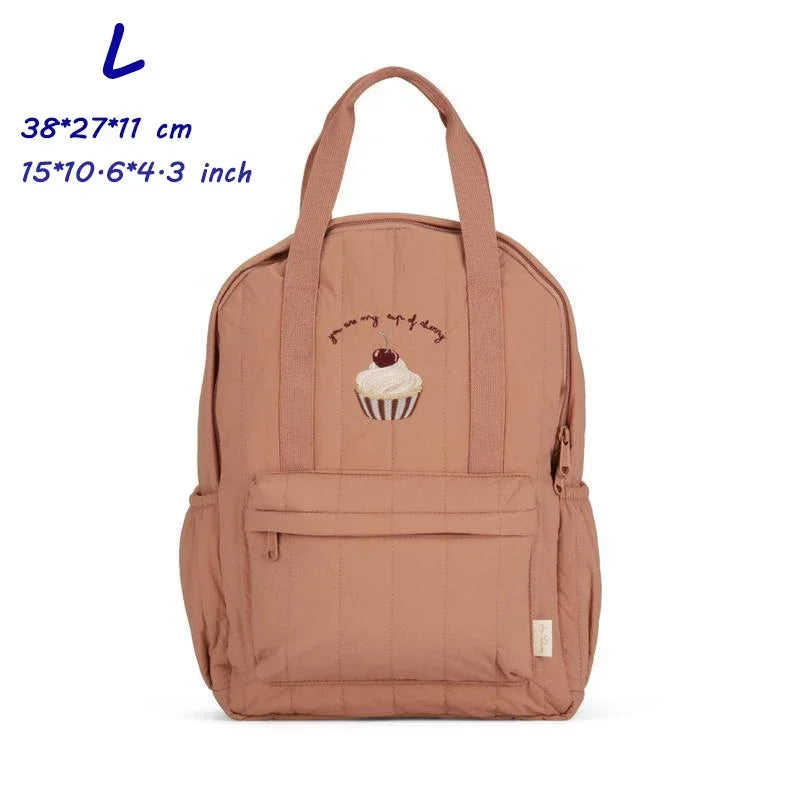KS Brand Mommy Bag Travel Children Kid Cherry Backpack Primary Schoolbag Baby Waterproof Print Kindergarten Bags Boys Girls Gift