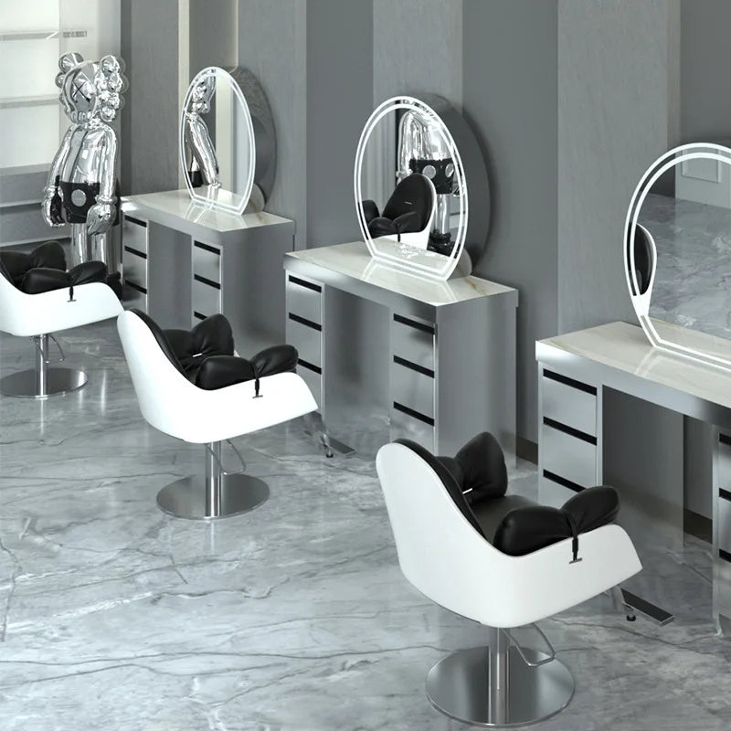 Barber shop hair salon special single and double-sided floor mirror table barber shop special hair mirror