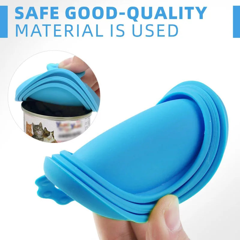 A set Reusable Pet Food Can Cover and Spoon Portable Dogs Cat Storage Tin Cap Lid Seal Cover Health Pet Supplies Pet Lids Can