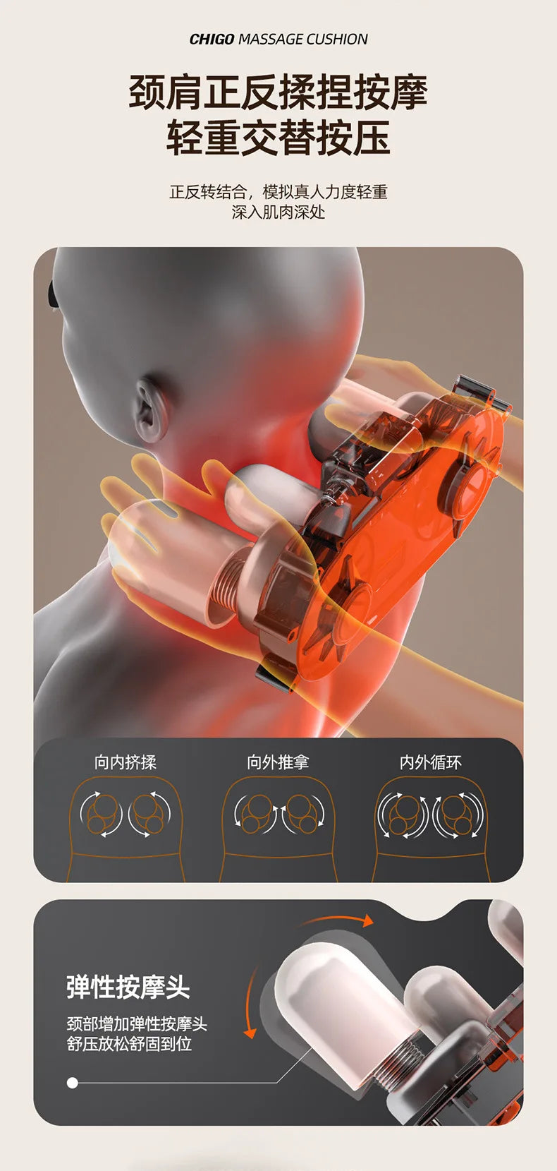 Dual-purpose Heat Cushion Lumbar Spine Shoulder Cervical Back Heat Massage Kneading Shoulder Neck Massager with Remote Control