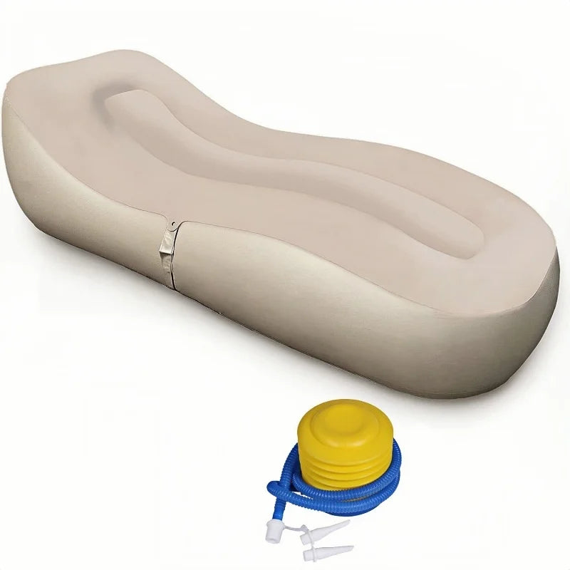 Mountaineering Camping Automatic Inflatable Sofa, Outdoor Sports Folding Portable Lazy Inflatable Chair,Built-In Inflatable Pump