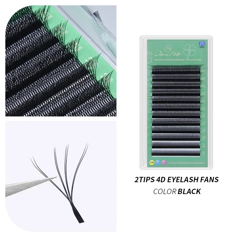 GLAMLASH 4D5D W Shaped Eyelash Extension Premade Volume Fans W Style Lashes Faux Mink Soft Easy Faning Natural Lashes