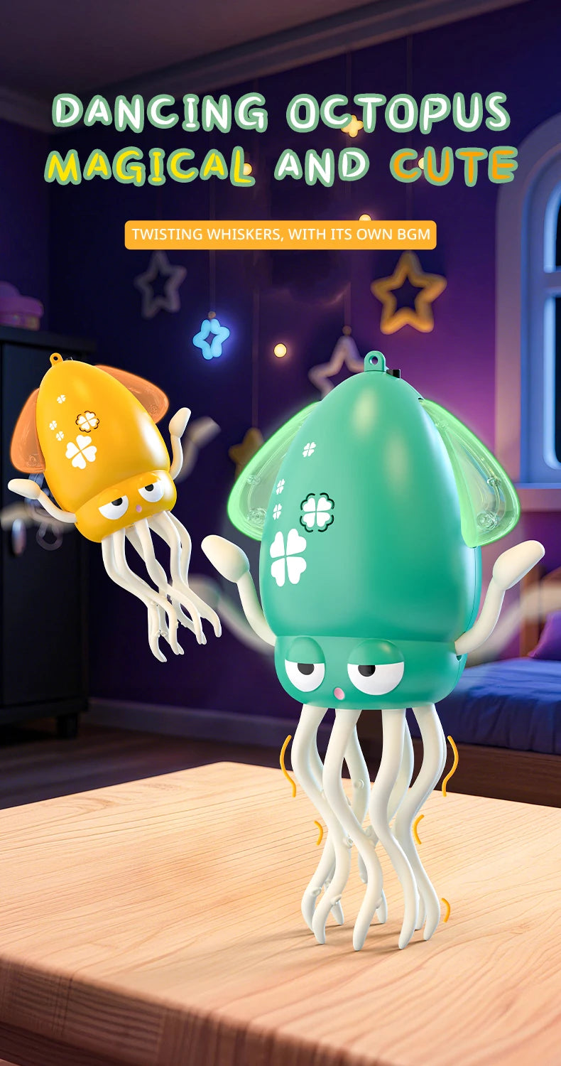 Magic Dancing Octopus Toy Electric Pet Crawling Light&Music Squid Toys for Kids Interactive Development Toddler Tummy Time Gifts