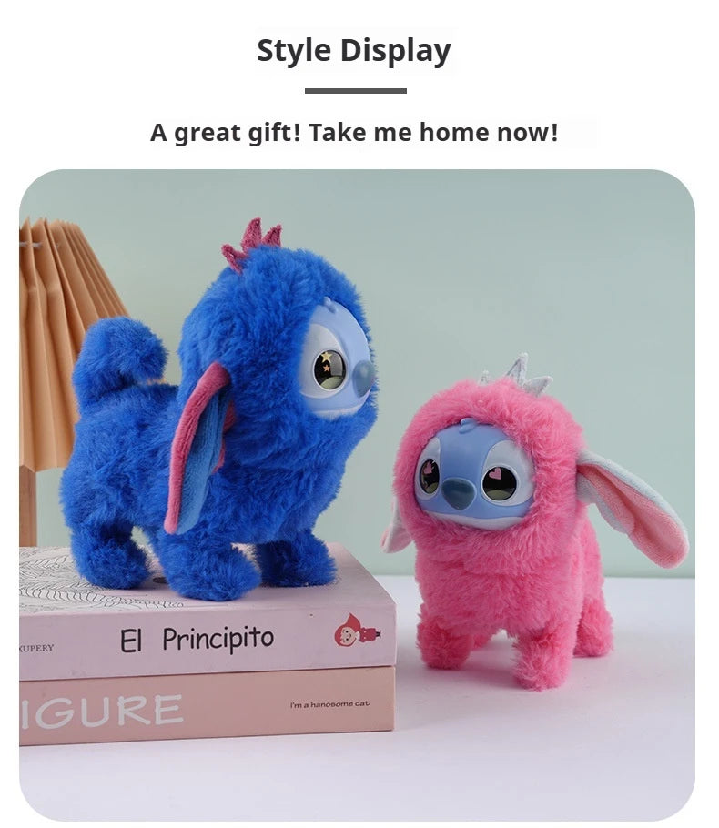 Plush Toys Walking Stitch Toys Interactive Electronic Pet Plush Toy Stitch Toy Puppy Woof and Moving Animated Nodding Head Gifts