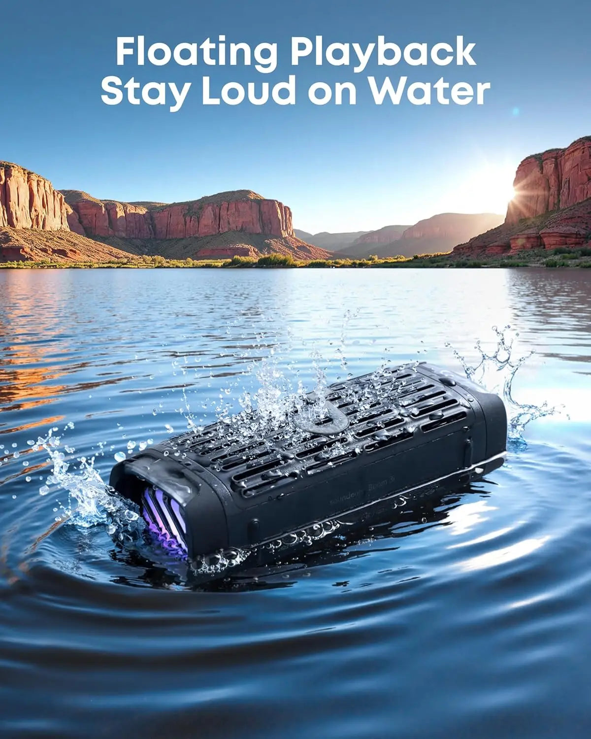 Soundcore Boom 3i by Anker Rugged Outdoor Speakers IP68 Waterproof Floating Playback Saltwater-Resistant BassUp 2.0 16H Playtime