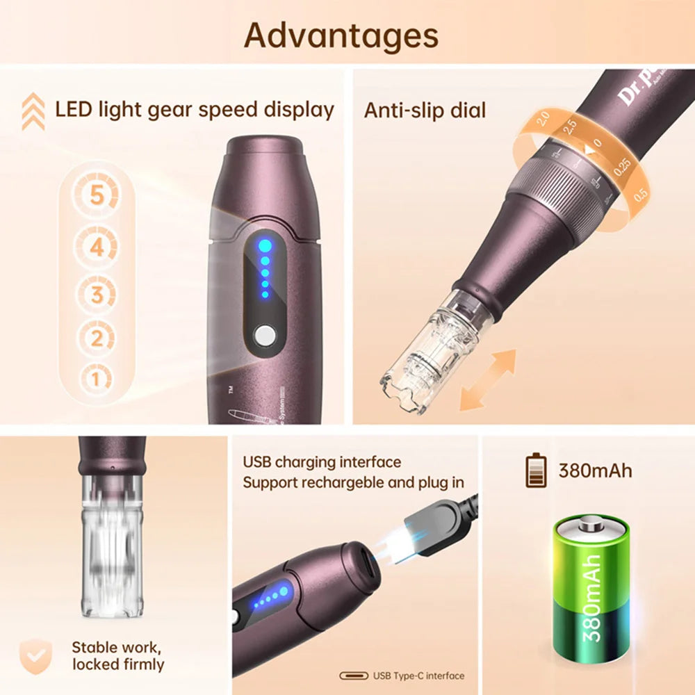 Original Dr.pen Ultima A10 With 2pcs Cartridge Wireless Skin Care Derma Pen Micro Microneedle Skin Pen Skin Rejuvenation Machine