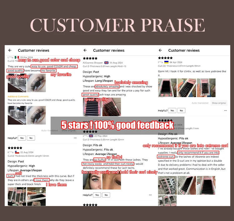 Abonnie Super Soft Blomming Lashes Easy Fan Eyelash Extensions Mega Volume Fans 8-25m All Size Eyelashes Supplies for Eye Beauty