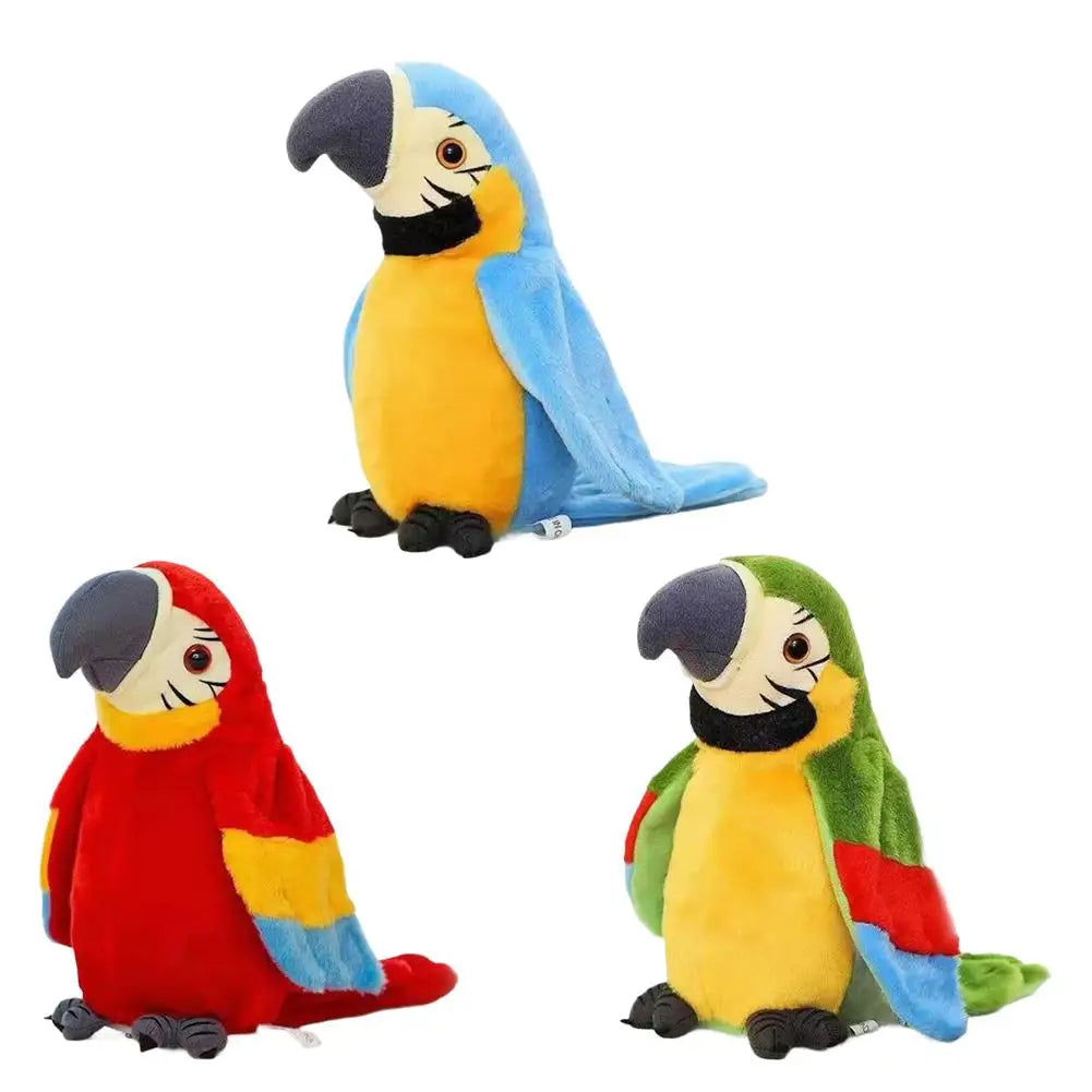 Talking Macaw Parrot Repeat What You Say Stuffed Animal Plush Toy Electronic Record Animated Bird Speaking Parrot Pet Plush Toys