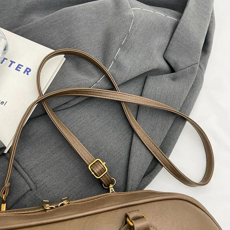 Pu Solid Sewing Zipper Shoulder Bags Soft Baguette Type 2024 High Quality Bags for Women Large Capacity Women's Handbags