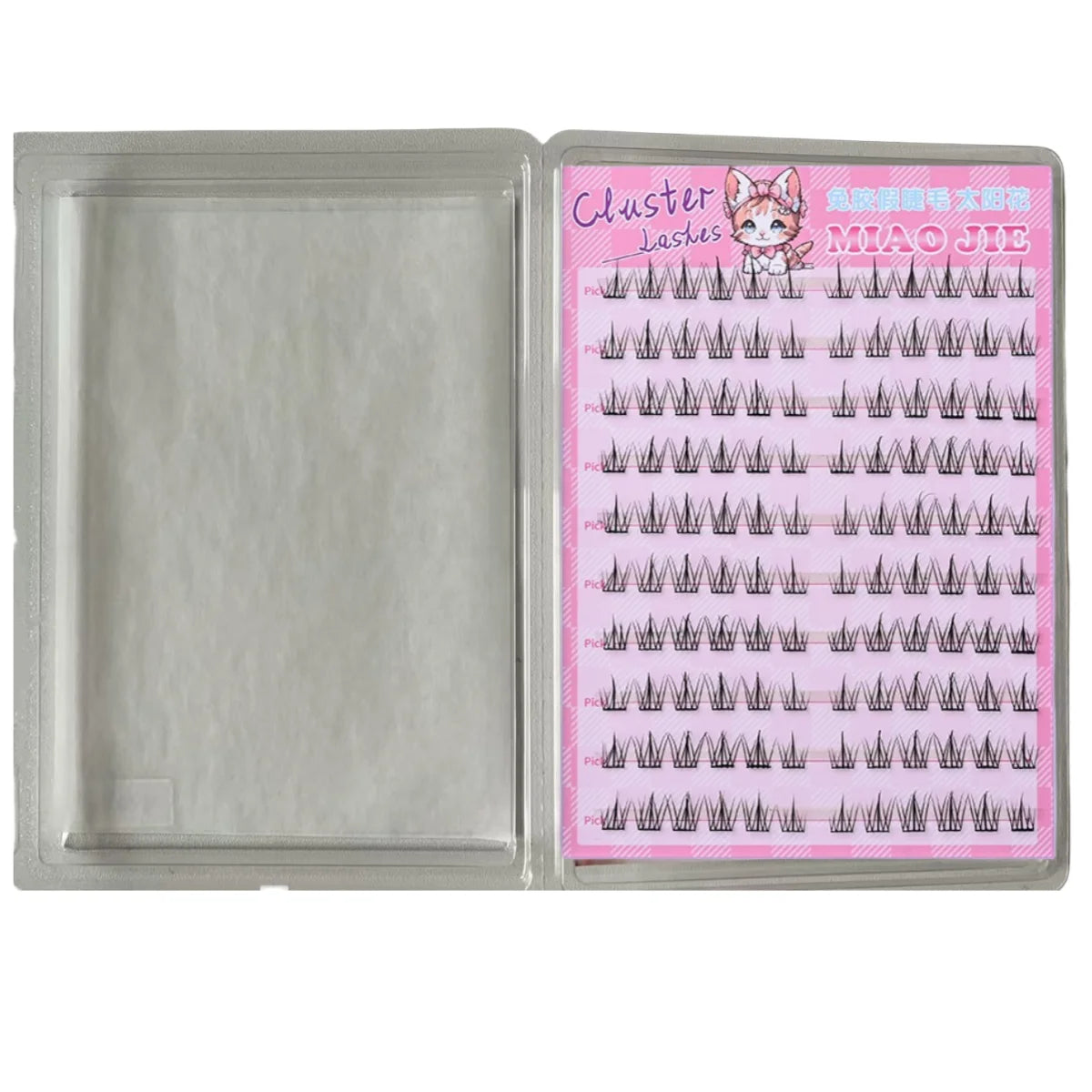 MIAOJIE No-Glue False Eyelashes - Easy 3-Step Application Natural Look Large CapacityPerfect for Beginners with Sunflower Design