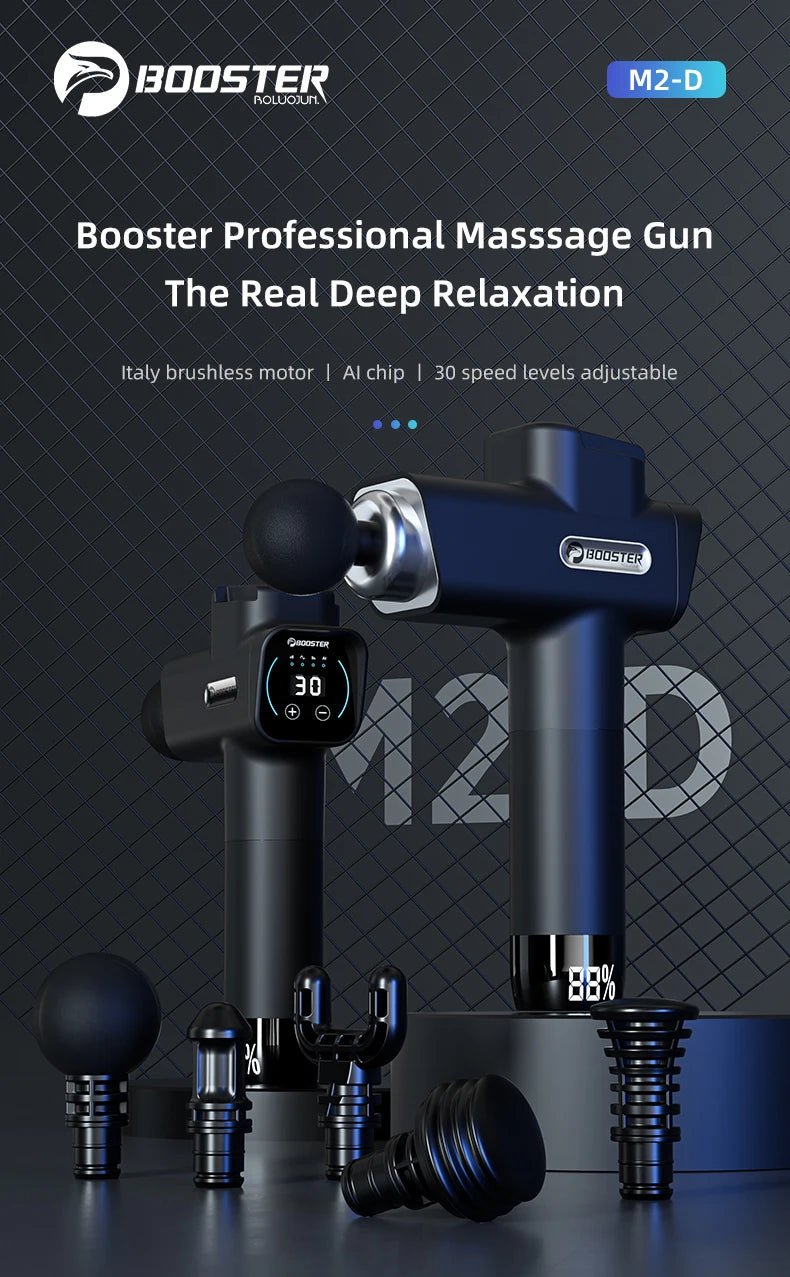 Booster M2-D Massage gun Deep Tissue Percussion Neck Back Body Massager Portable Fascia Gun Muscle Relaxation Electric Massager