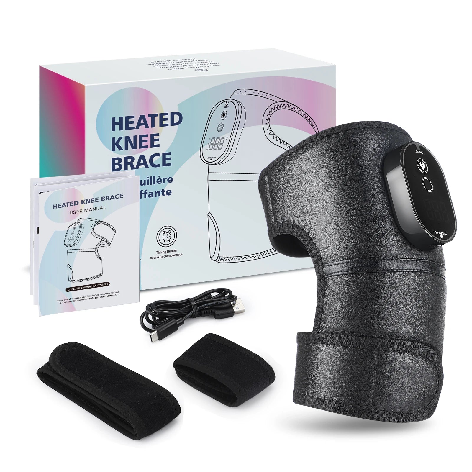 3 in 1 Heating Knee Pad Knee Shoulder Massager Support Shoulders Elbows Knees Joint Brace Muscle Relax Promote Blood Circulation