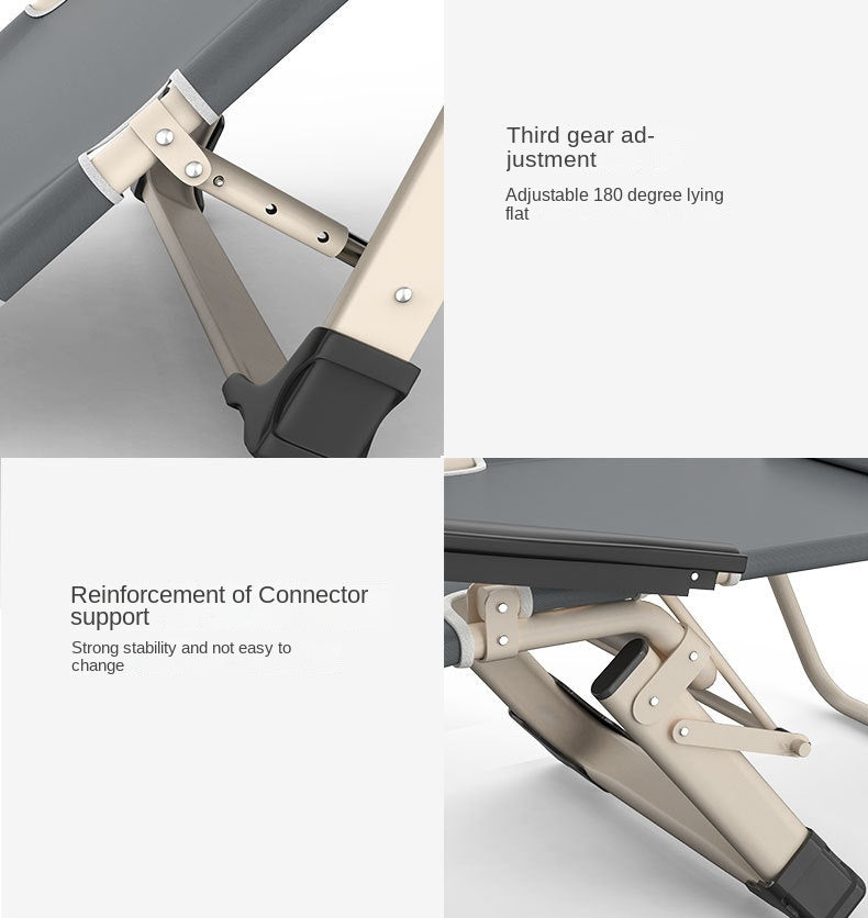 UVR Recliner Foldable Outdoor Beach Chair Office Lunch Chair Home Computer Chair Backrest Chair Adjustable Balcony Armchair Bed