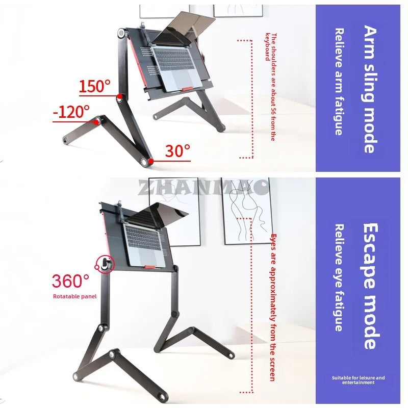 Lying Flat on The Bed, Laptop Desk, Foldable Tablet Stand, Adjustable and Movable, Writing Desk for Lying Down Desk Table