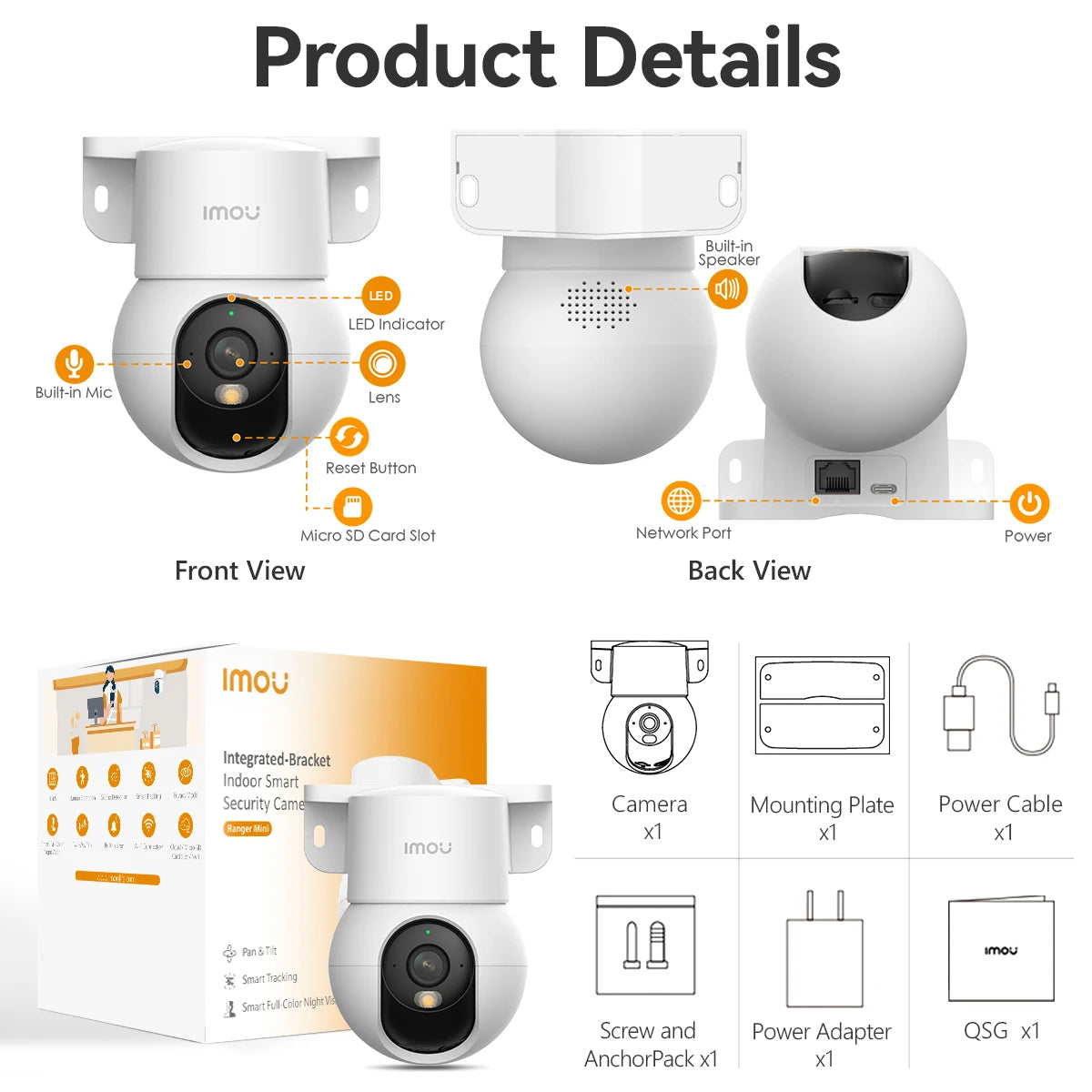 IMOU Ranger Mini 3/5MP IP Camera 360° Human Detection Baby Monitor Home Security Night Vision Surveillance Wireless Wifi Camera