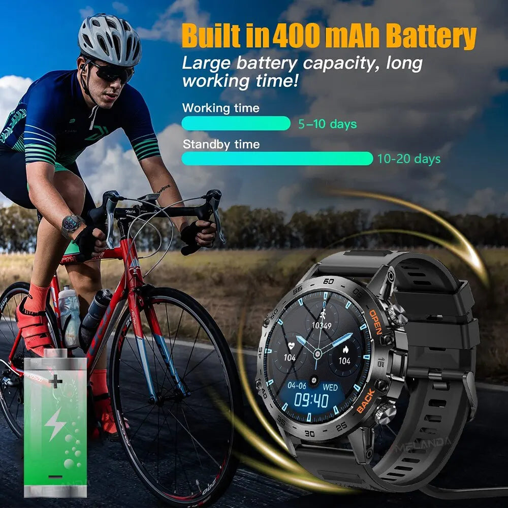 MEVADEN 1.39 inch Bluetooth Call Smart Watch Men Sports Fitness Tracker Watches IP67 Waterproof Smartwatch for Android IOS MD52