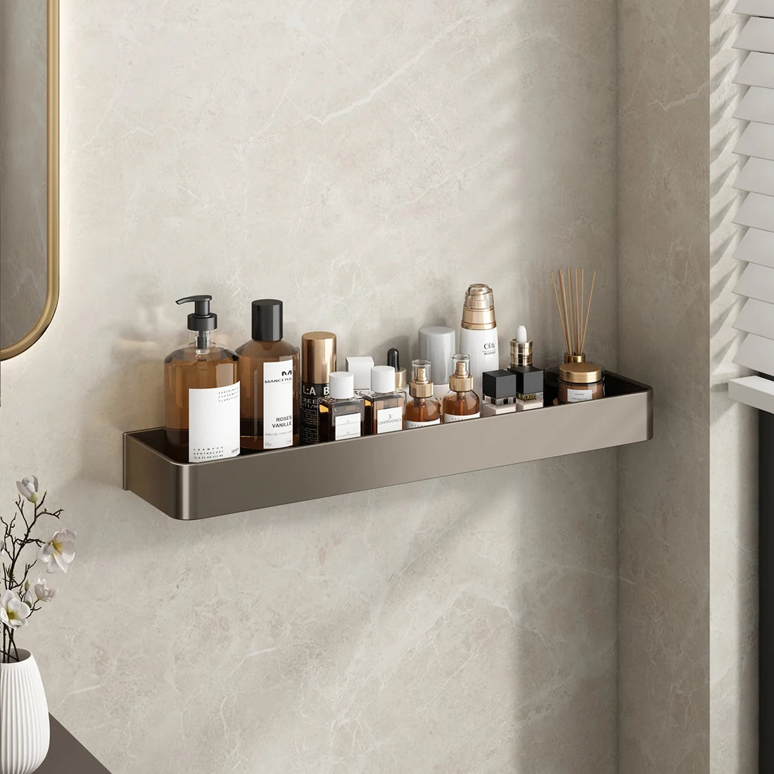 Bathroom Shower Shelf Shower Caddy Wall Floating Shelf Bathroom Toilet Shelf Kitchen Cabinet Storage Shelves Rack Organizers