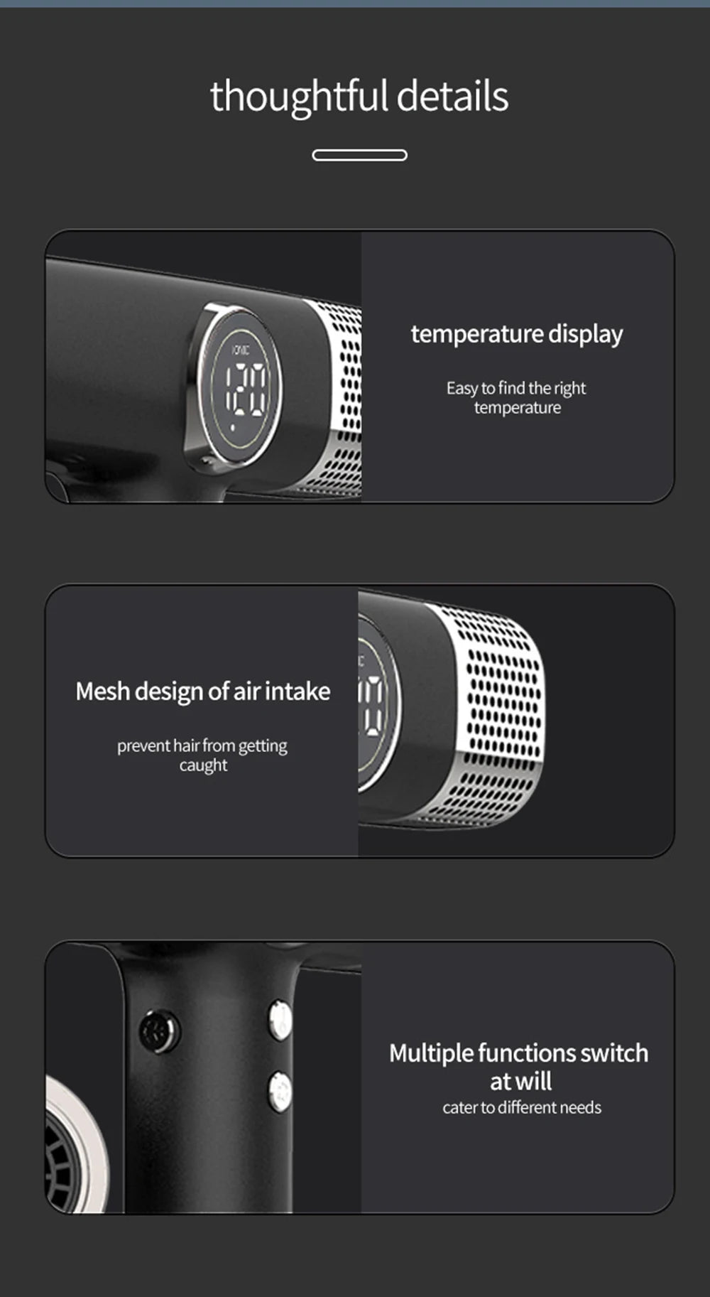 110000RPM Professional Hair Dryer Brushless Negative Ions Blow Dryer 1800W Powerful Lownoise 5 in 1 Salon Hair Airwrap Styler