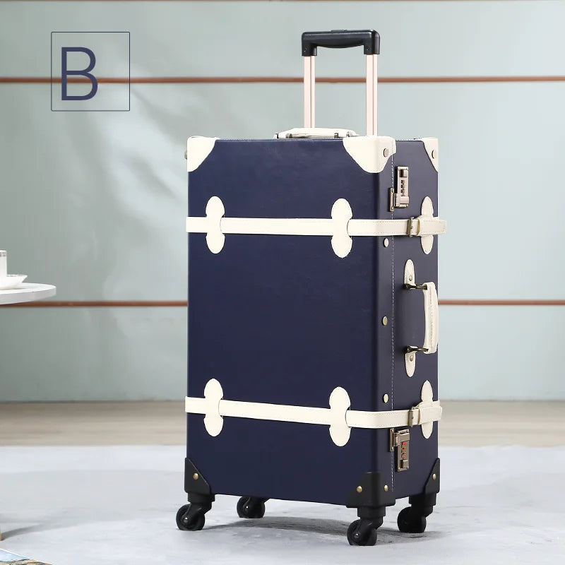 20/22/24''26 inch Luggage set woman Travel Suitcase Set Universal Retro password rolling luggage case middle size luggage