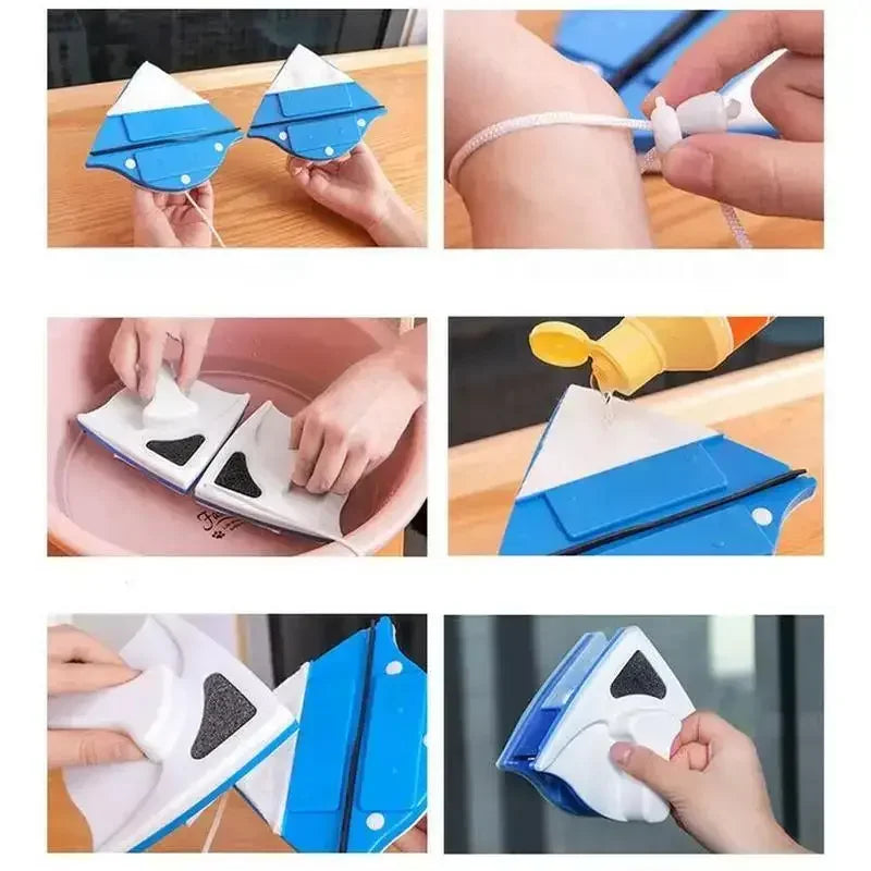 2024 Magnetic Window Cleaner Brush for Washing Windows Wash Home Magnet Household Wiper Cleaner Glass Window Cleaning Tool