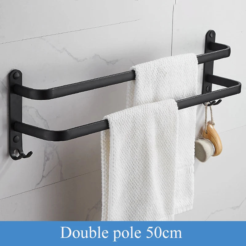 Bathroom Accessories Set Matte Black Wall Shelf Toilet Roll Paper Holder Robe Hook Hanger Towel Rail Bar Rack Ring Bath Hardware