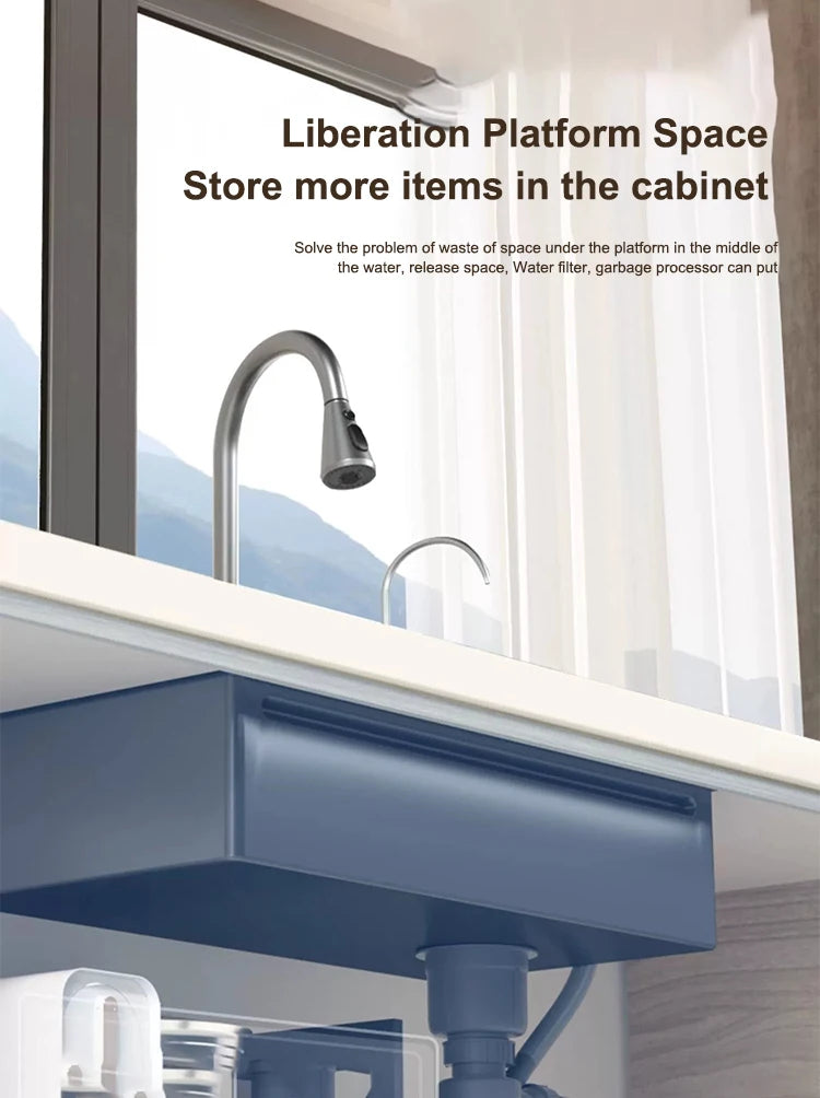 Kitchen Sink Stainless Steel Waterfall Sinks Extra Large Single Slot with Digital Display Faucet Set For kitchen