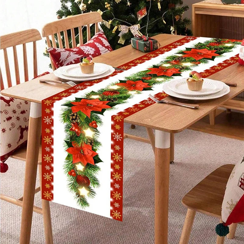 Christmas Table Runner Christmas Party Decoration 2025 Xmas Santa Claus Snowman Table Runner Navidad Natal New Year Gift 2026