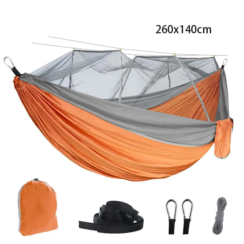 Double Mosquito Net Hammock 300×200CM Size Outdoor Camping Anti-mosquito Hammock Umbrella Cloth Nylon Anti-rollover Camping