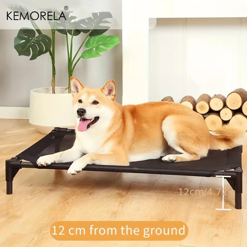 KEMORELA Cooling Elevated Dog Bed Outdoor Elevated Dog Bed For Medium Dogs Bite-Proof Standing Pet Bed Washable Breathable Mesh