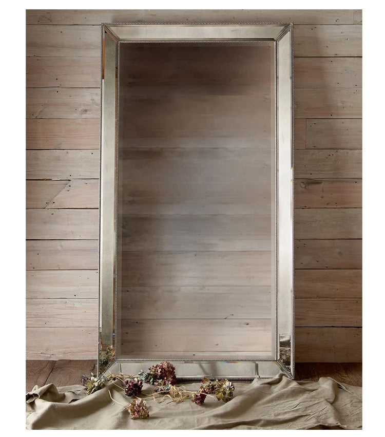 Full Length French Style Mirror Decoration Wall Living Room Aesthetic Mirror Luxury Vintage Floor Standing Espelho Accessories