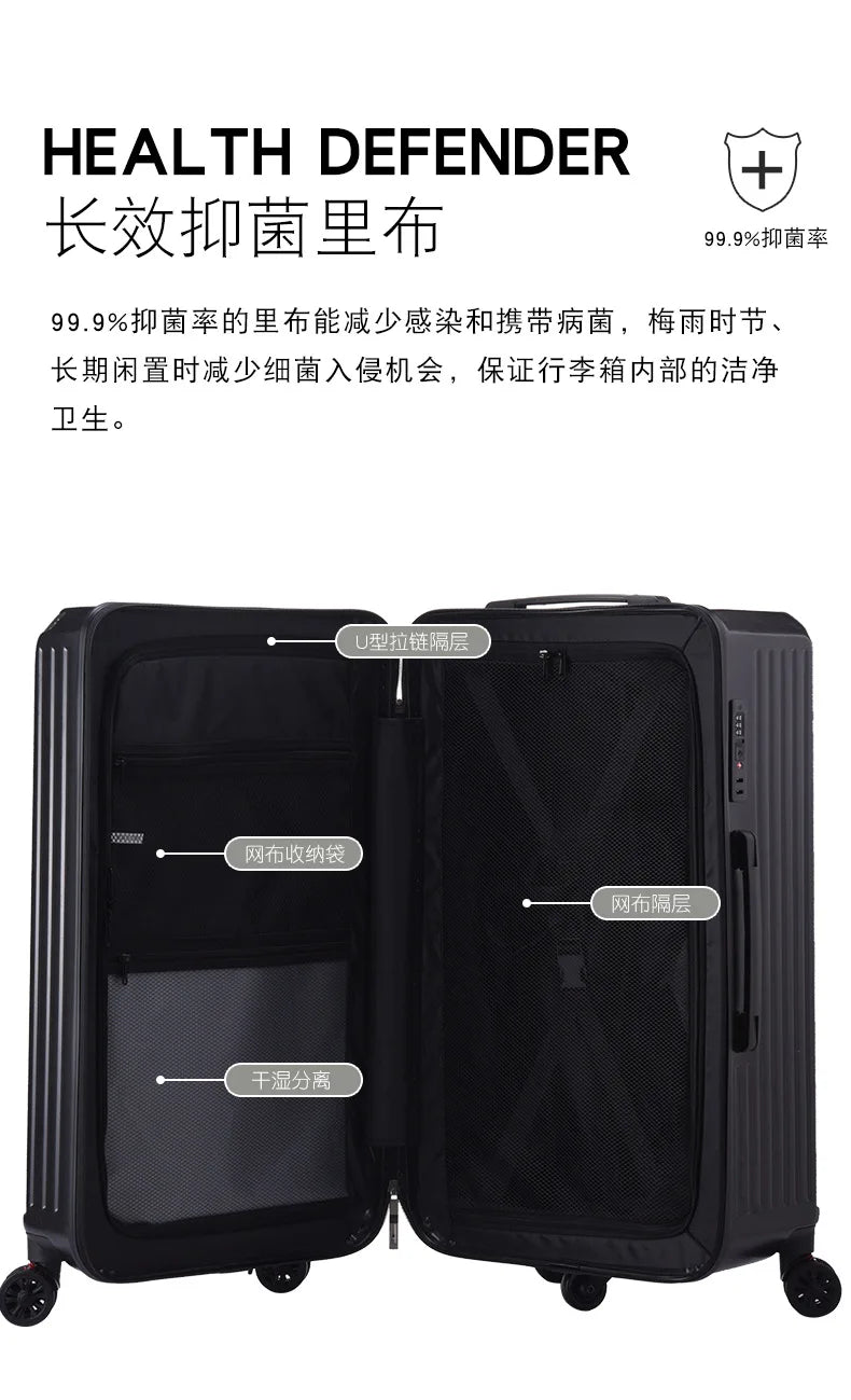 Oversized capacity suitcase student pull rod box 28 "brake wheel luggage men's women's password zipper style travel box 32