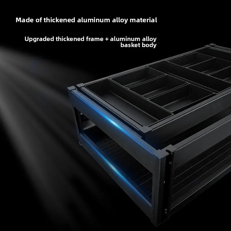 Kitchen Cupboard Basket Three-layer Drawer Bowl Rack, Cupboard With Dish Basket In Cupboard, Kitchen Cabinet, Cupboard Rack