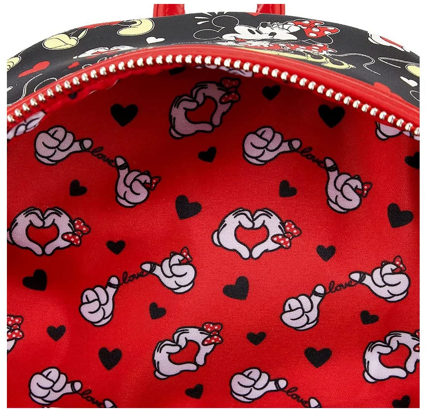 PU Leather Women Backpack Stitch Cartoon Chocolate Mickey Peter and Wendy Star Sky Students Brand Backpack Waterproof Bag