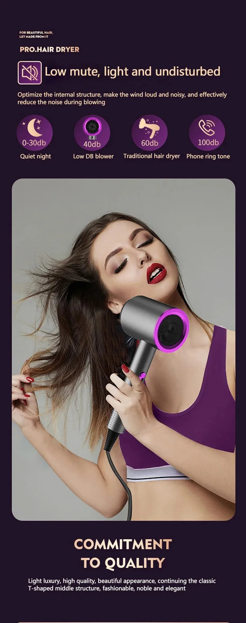 New High-Speed Hair Dryer High-Power Negative Ion Cold And Hot Ultra Silent Professional Hair Dryer For Home Hair Salons