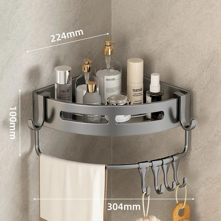 Triangular Wall-Mounted Shelf for Bathroom Or Toilet Area Rectangle Additional Balcony Storage Space for Small Bathrooms