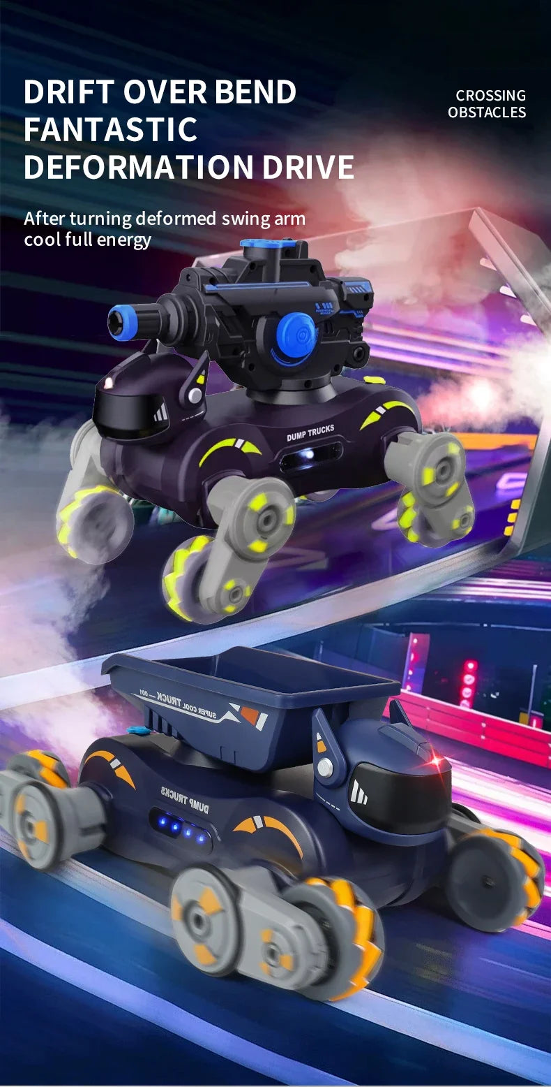 JHD For 2025 New JJRC Q187 RC Robot Dog Music Cool Lights Water Spray Swing Arms Stunt 2.4G 4WD RC Drift Car Gesture Sensing Toy