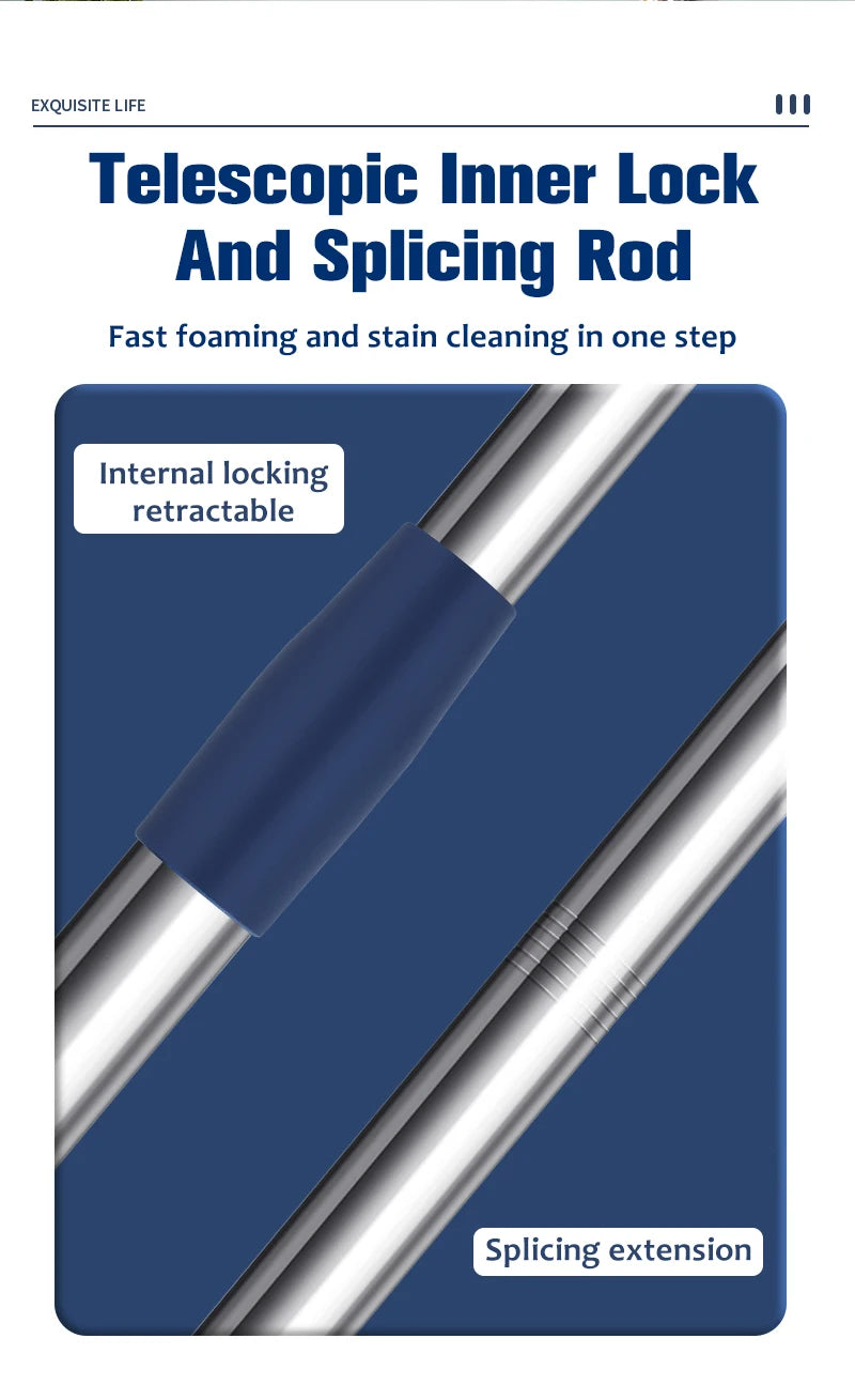 2 in 1 Window Mesh Screen Brush Window Cleaner Magic Broom Wiper Telescopic Long Handle Window Mop Squeegee Wiper Cleaning Tool