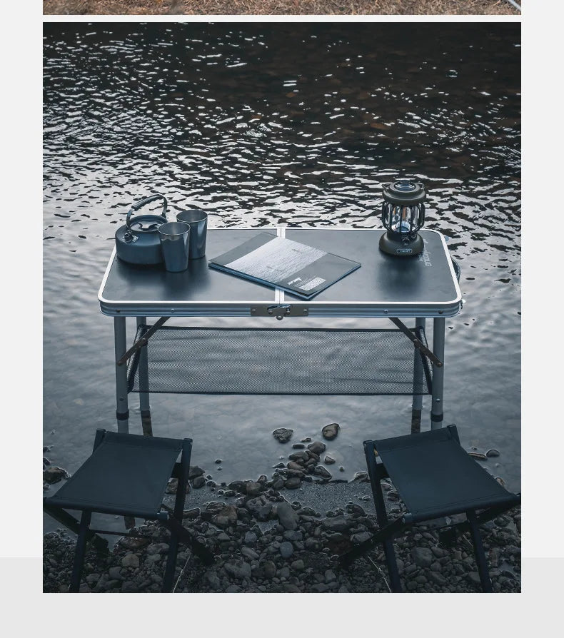 Outdoor Portable Folding Table Camping Three-fold Aluminum Alloy Table Self-driving Car Table New
