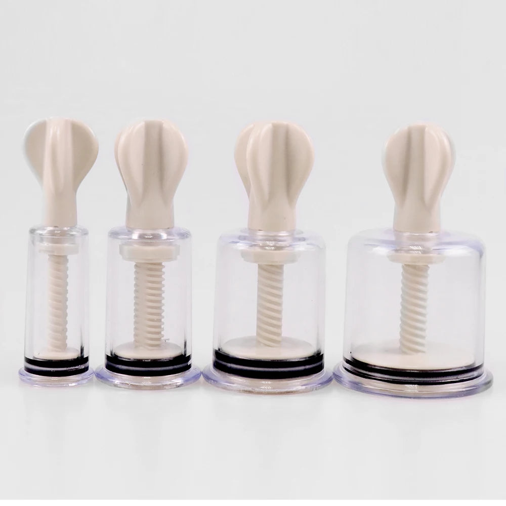 4 Sizes Cupping Therapy Set Body Massage Vacuum Rotating Handle Portable Twist Pump Suction Vacuum Nipple Suckers Cupping Cups