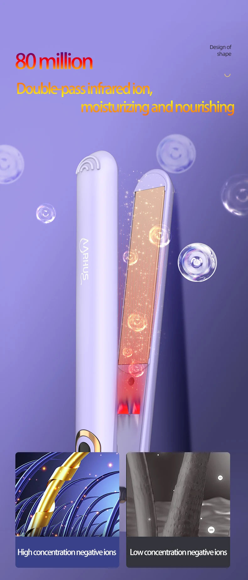 Women's Electric Hairbrush For Xiaomi Straight Hair Curly Hair 2 in 1 Negative Ion Hair Care 10 Seconds Quick Heating Hairbrush