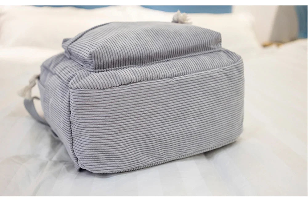 Personalized Corduroy Student Backpack, Anti-Theft Training School Bag for Teens, Unisex Classic Campus Shoulder Bag Knapsack